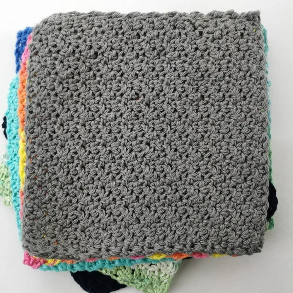 Handmade Crochet Wash Clothes, set  of 2, 100% cotton - Picture 14 of 14